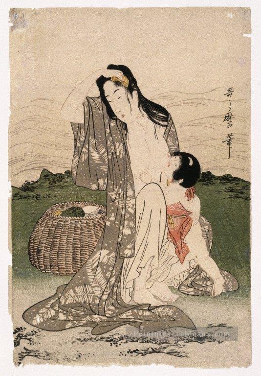Pearl divers 1802 Kitagawa Utamaro ukiyo e Bijin GA Peintures à l'huile